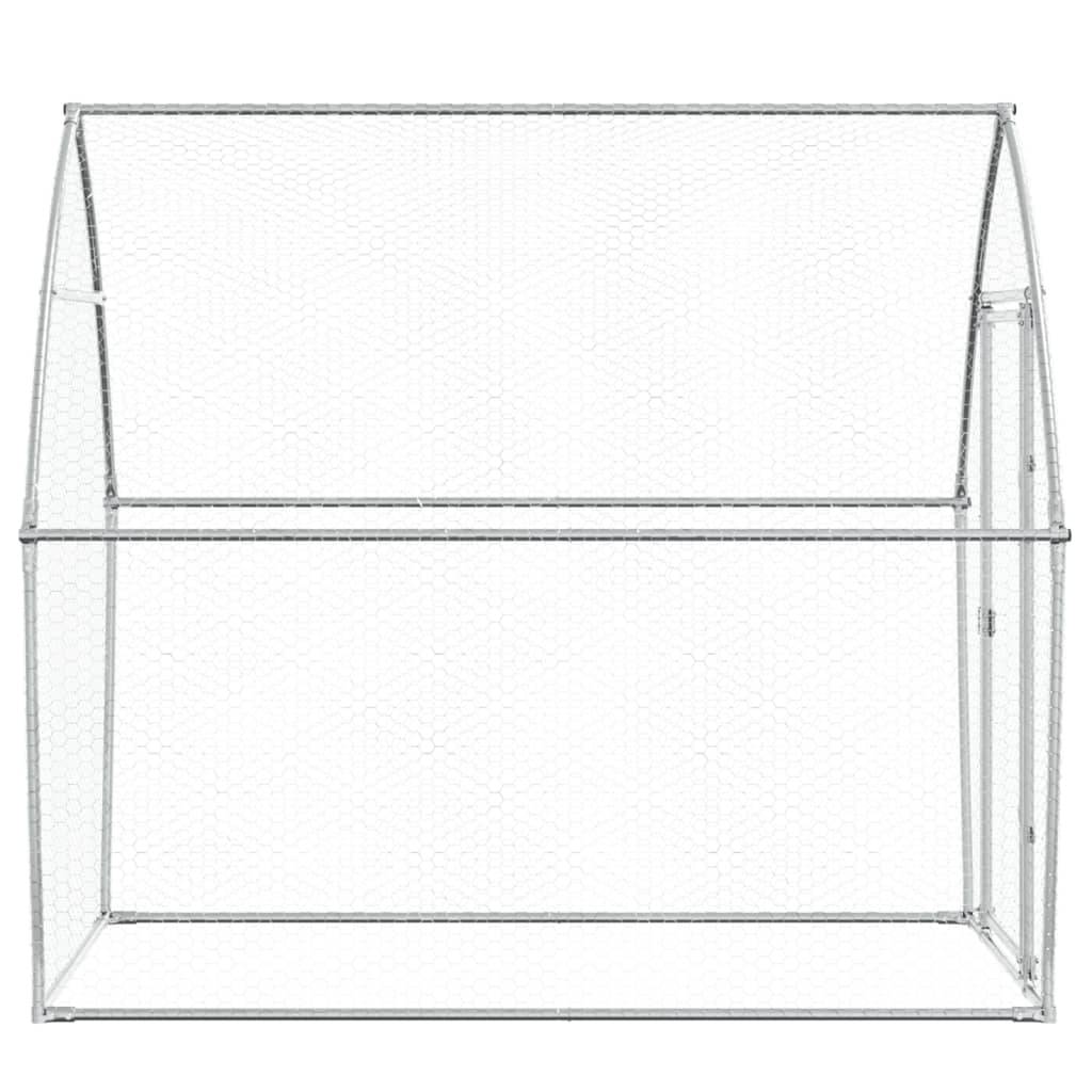 Maison Chic - Cage pour poules - Cage extérieur/intérieur argenté 200x105x182 cm acier galvanisé - Image 6