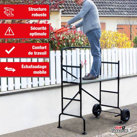 Sans Marque - Echafaudage roulant avec garde-corps pliable et ajustable - DIVERS - Image 2