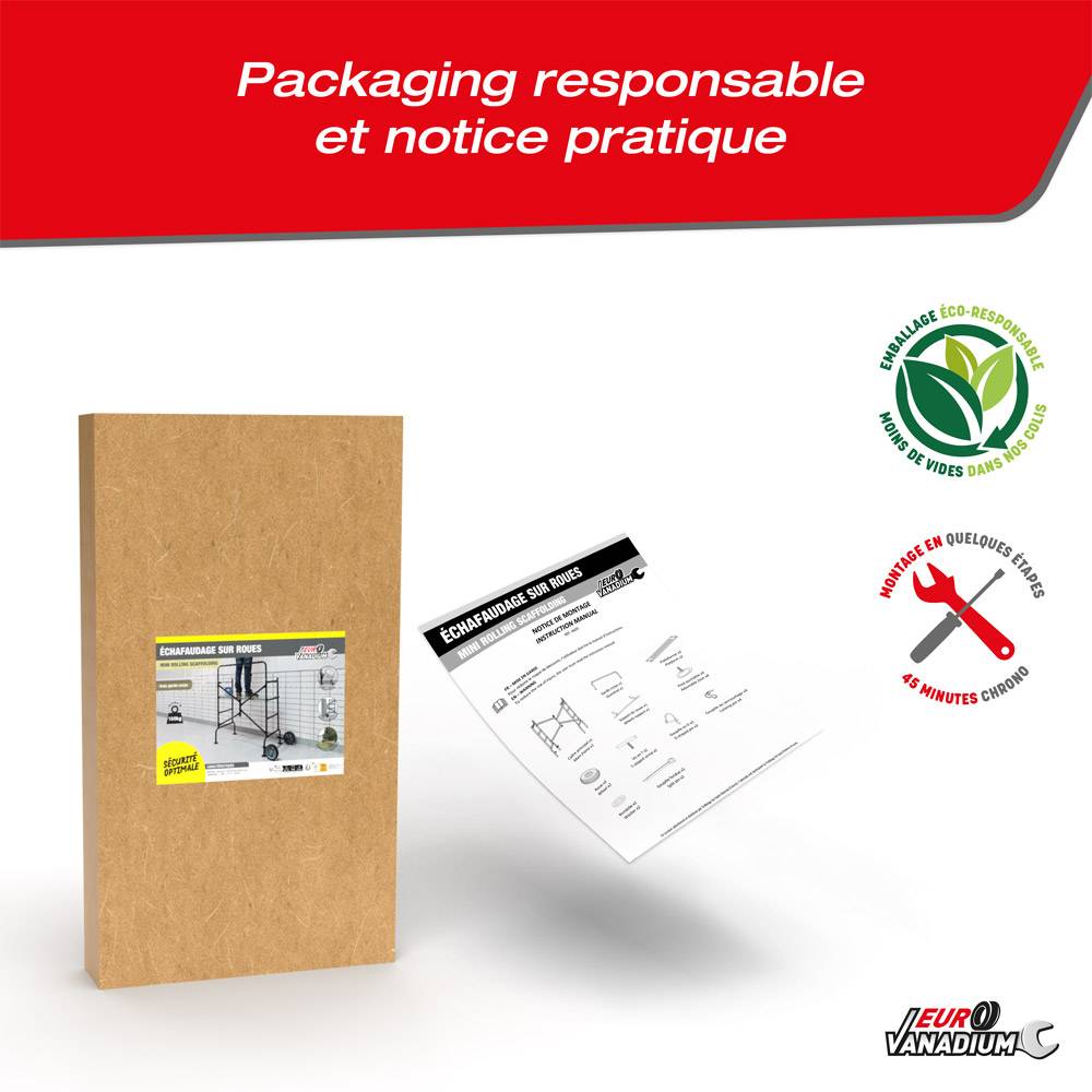 Sans Marque - Echafaudage roulant avec garde-corps pliable et ajustable - DIVERS - Image 5