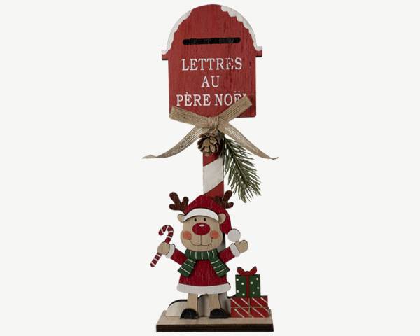 Blachere Illumination - Décoration boîte aux lettres de Noël à poser en bois L.10.5 x H.30 cm Blachere Illumination - Image 1