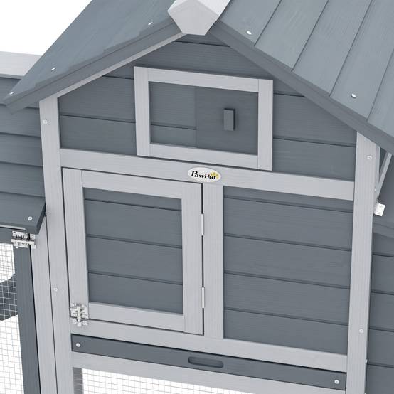Petit poulailler cottage cage à poules sur pied dim. 150,5L x 54l x 87H cm multi-équipement bois massif de sapin - Image 10