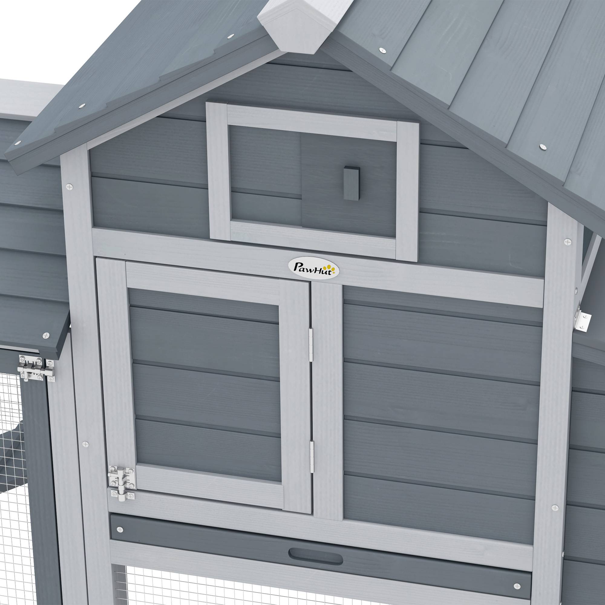 Petit poulailler cottage cage à poules sur pied dim. 150,5L x 54l x 87H cm multi-équipement bois massif de sapin - Image 10