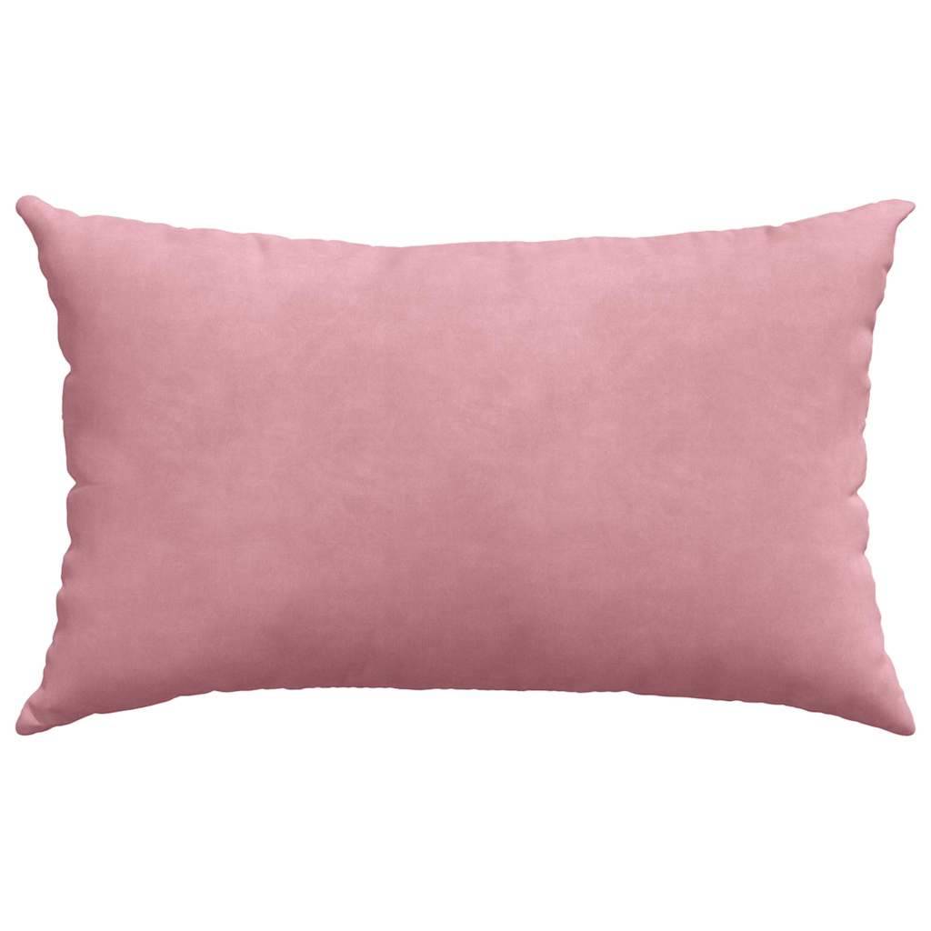 Set de 2 Coussins Rectangulaires Velours Côtelé Housse Amovible pour Décoration Rose 50x30 cm – ComfortXL Outdoor Living - Image 6