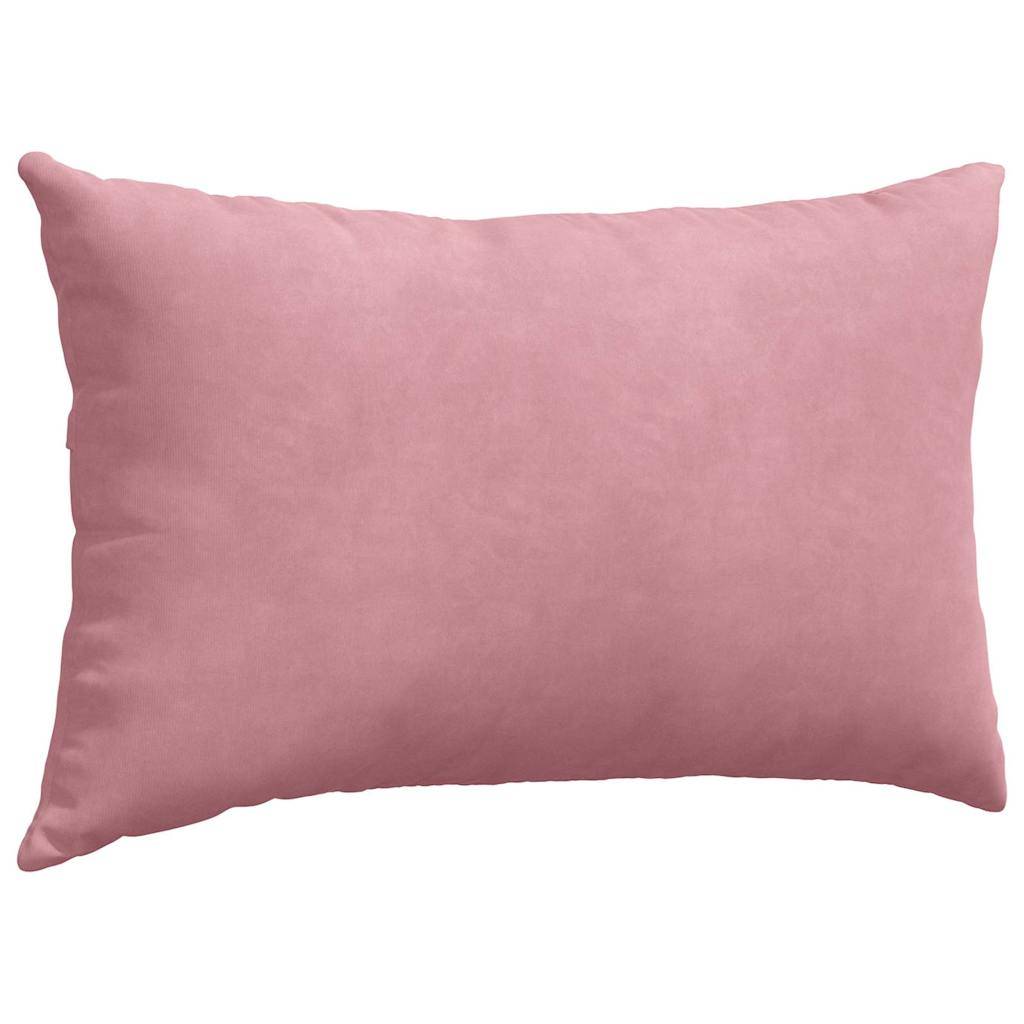 Set de 2 Coussins Rectangulaires Velours Côtelé Housse Amovible pour Décoration Rose 50x30 cm – ComfortXL Outdoor Living - Image 5