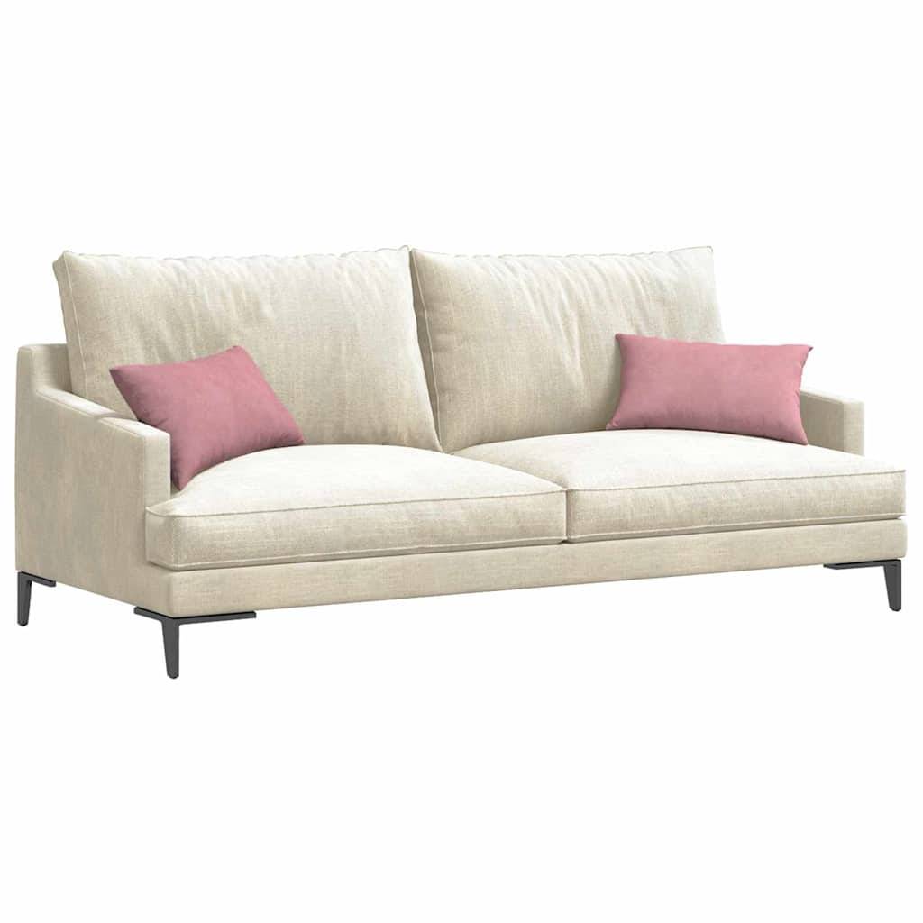 Set de 2 Coussins Rectangulaires Velours Côtelé Housse Amovible pour Décoration Rose 50x30 cm – ComfortXL Outdoor Living - Image 3