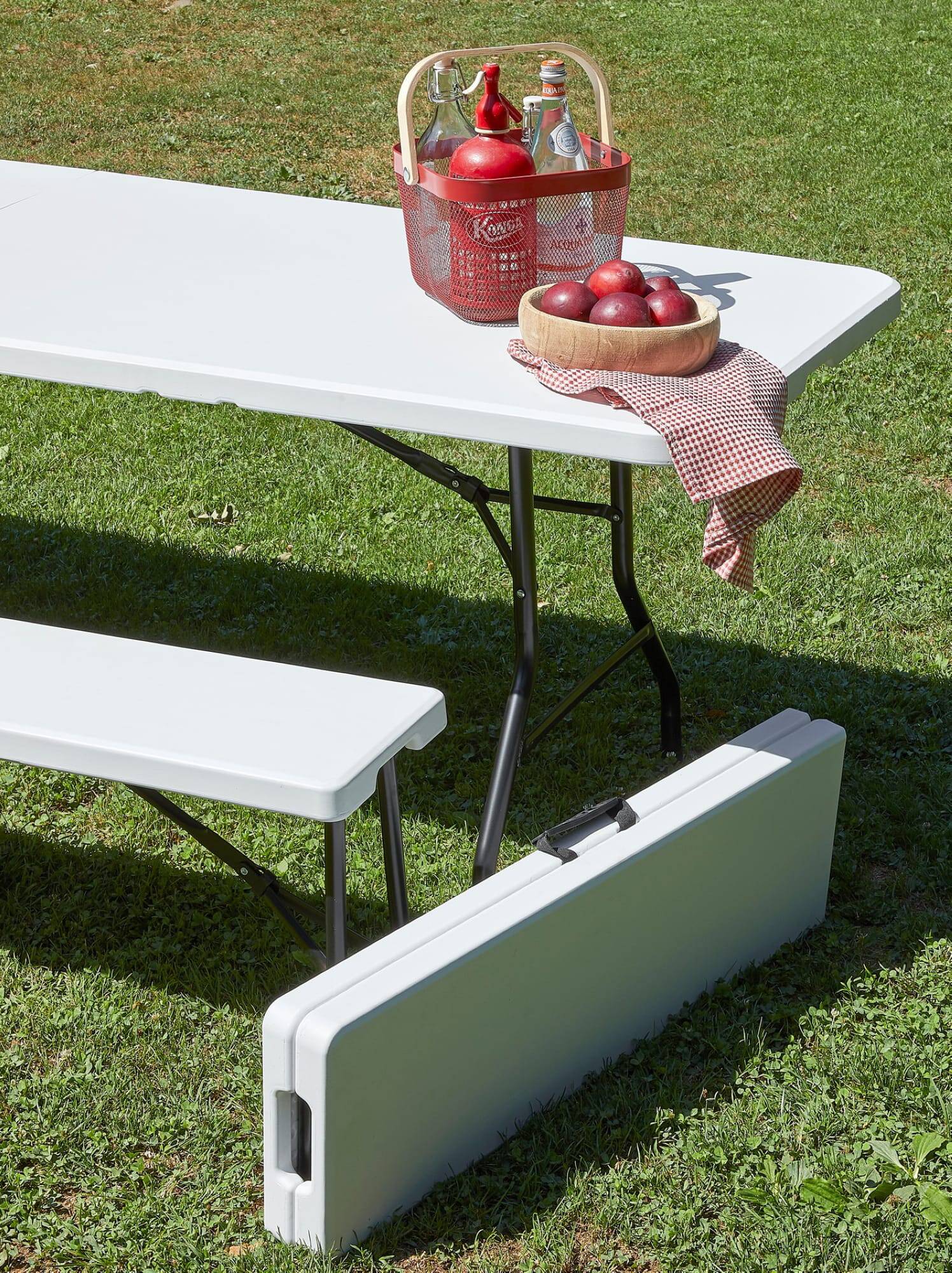 Table pliante rectangulaire intérieur, extérieur 243x76 blanc EASY garbar - Image 5