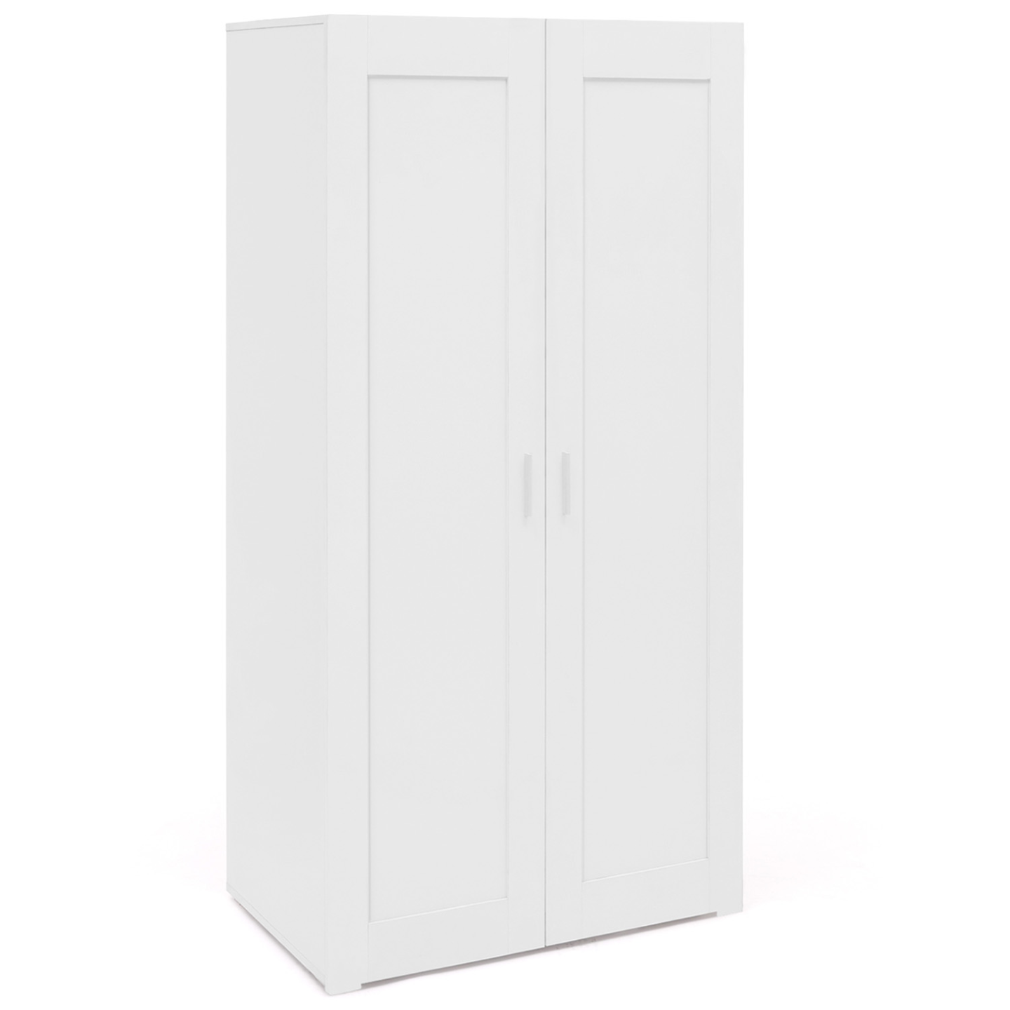 Armoire 2 portes VITO blanc penderie 80 cm avec étagères rangement maxi capacité - Image 2