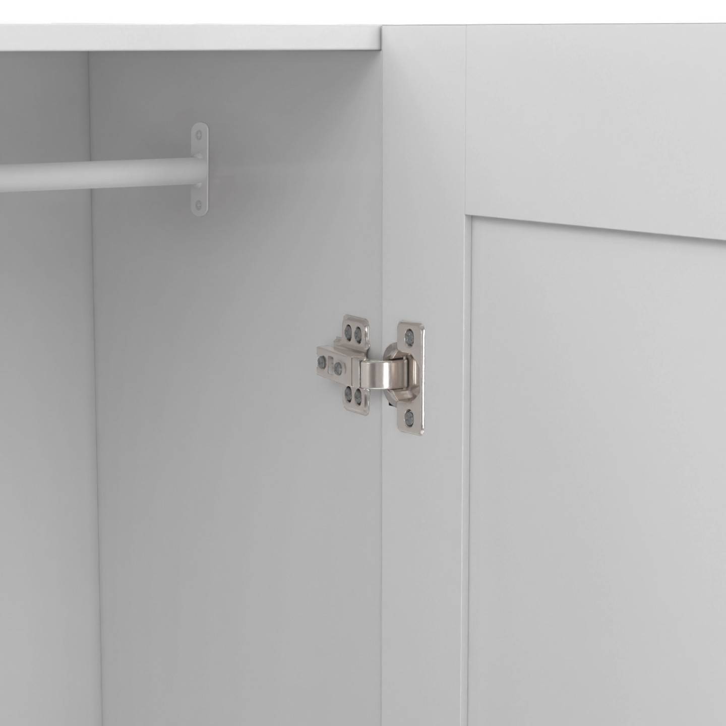 Armoire 2 portes VITO blanc penderie 80 cm avec étagères rangement maxi capacité - Image 6