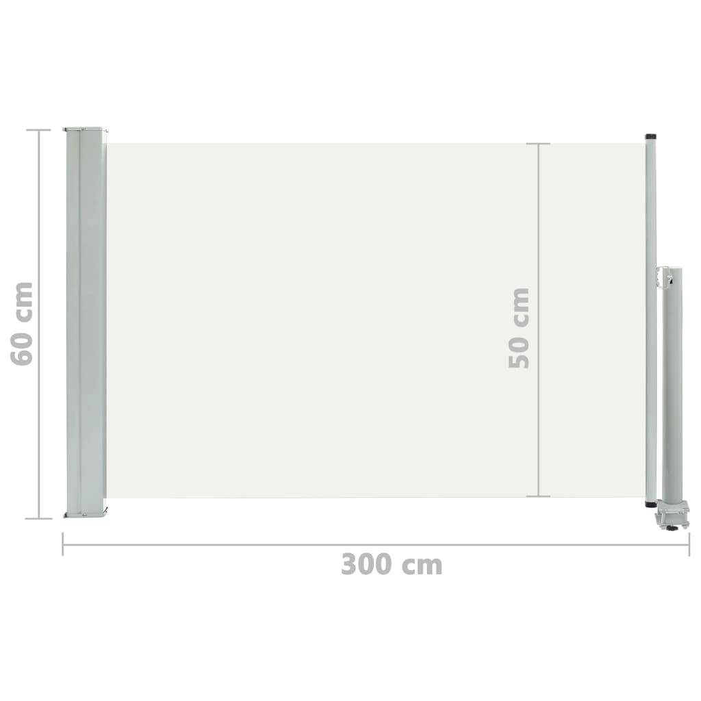 Helloshop26 - Auvent latéral rétractable de patio 60 x 300 cm crème - Image 6