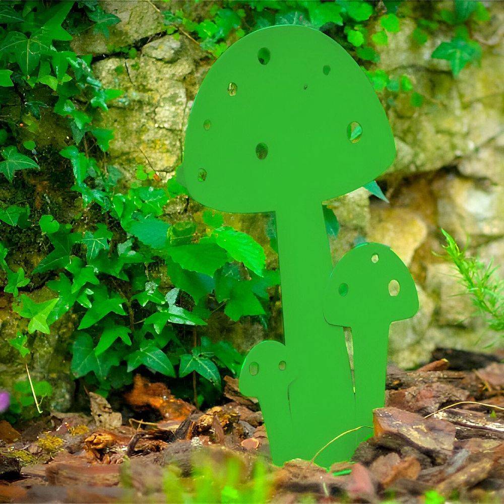 Iki - Champignon déco en métal vert 15 cm Iki - Image 2