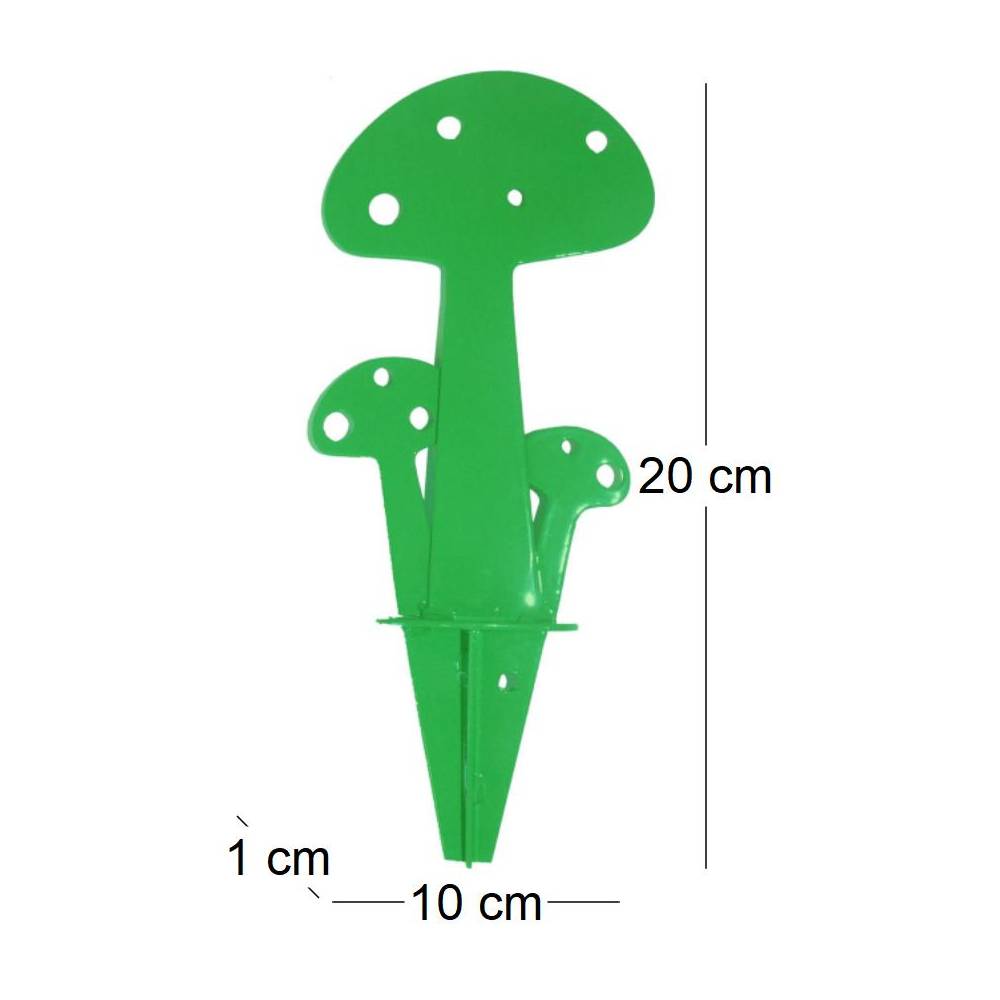Iki - Champignon déco en métal vert 15 cm Iki - Image 3