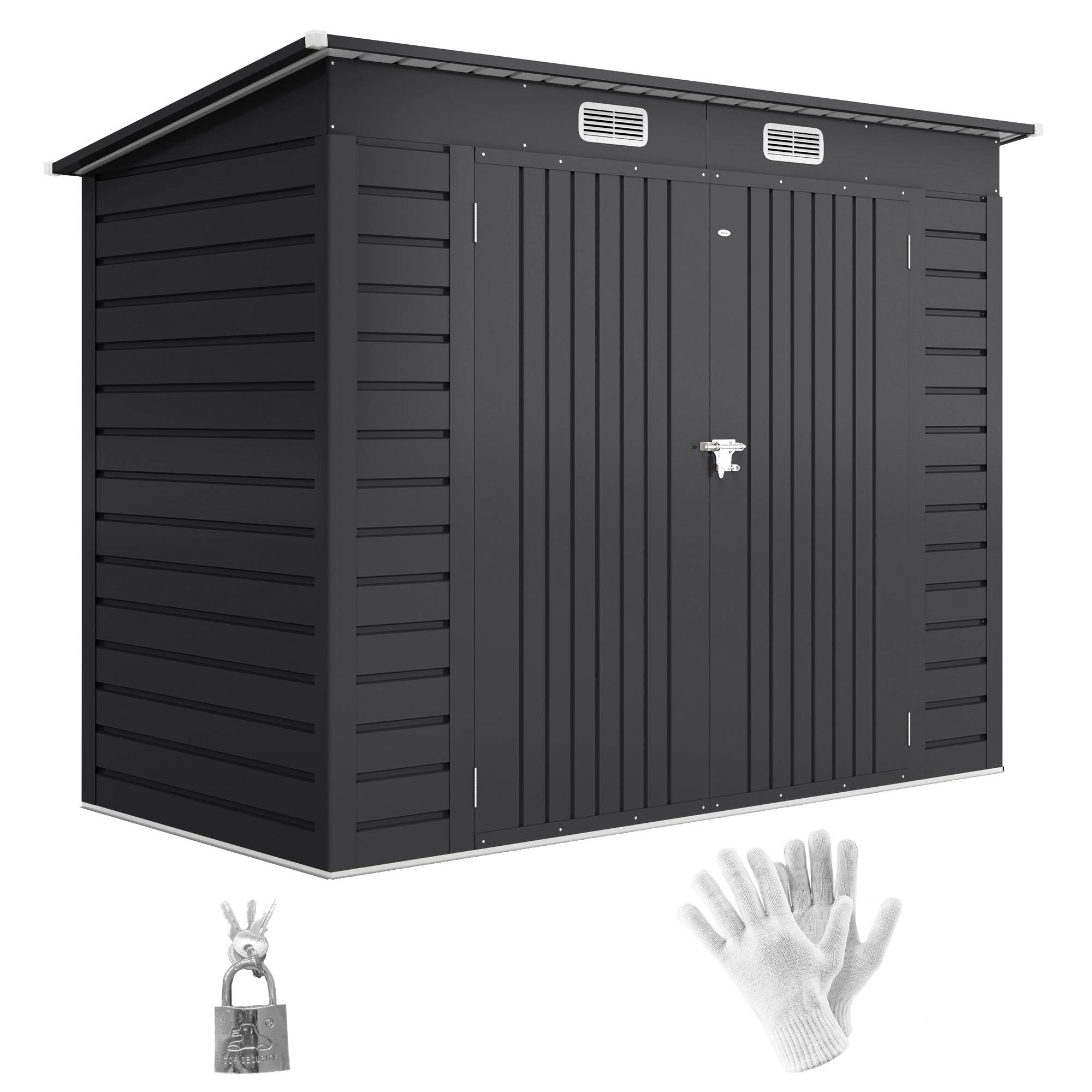 ComfortXL - Abri de jardin acier galvanisé 249 x 121 x 183 cm gris pour outils de jardin - ComfortXL Outdoor Living - Image 1