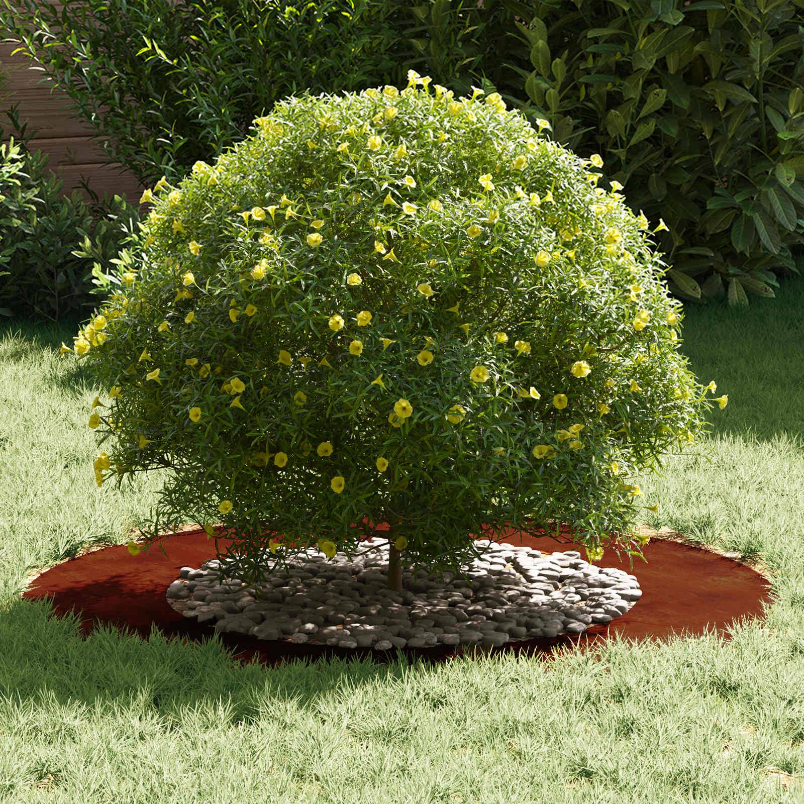 Vidaxl - adapté pour anneau d'arbre plat Marron Ø50 / 80 cm Acier patiné vidaXL 873702 - Image 4
