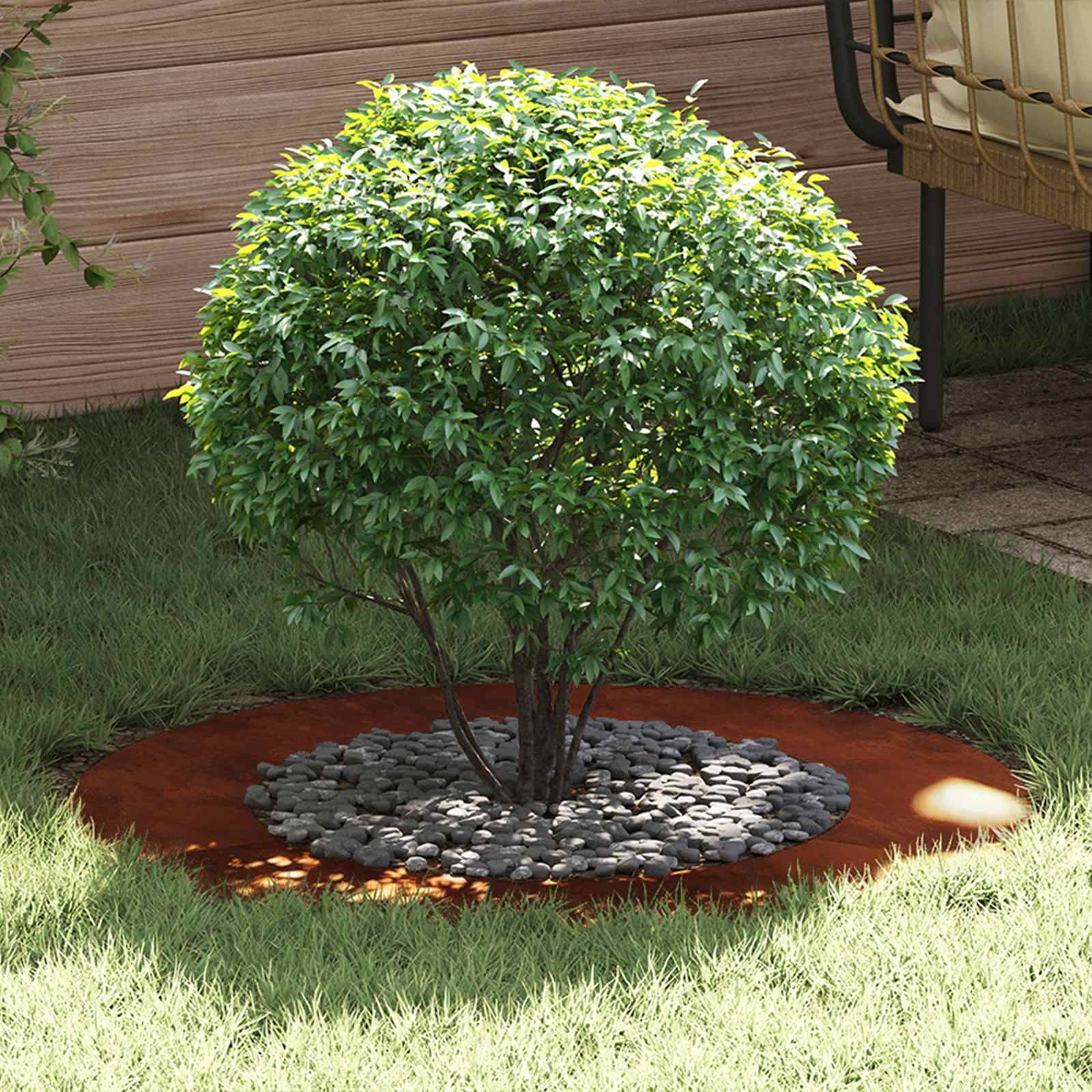 Vidaxl - adapté pour anneau d'arbre plat Marron Ø50 / 80 cm Acier patiné vidaXL 873702 - Image 1