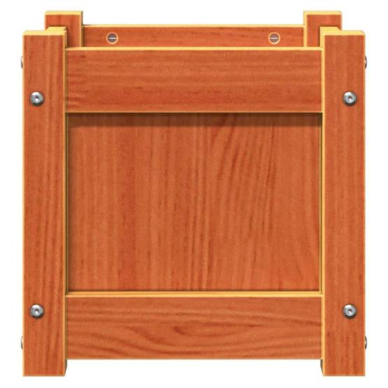 2 pcs Jardinière | Pot de fleurs | Cache-pot | Bac à fleurss cire marron bois de pin massif - Image 6