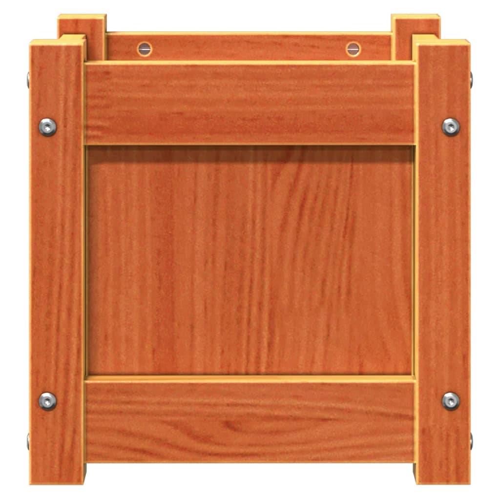 2 pcs Jardinière | Pot de fleurs | Cache-pot | Bac à fleurss cire marron bois de pin massif - Image 6