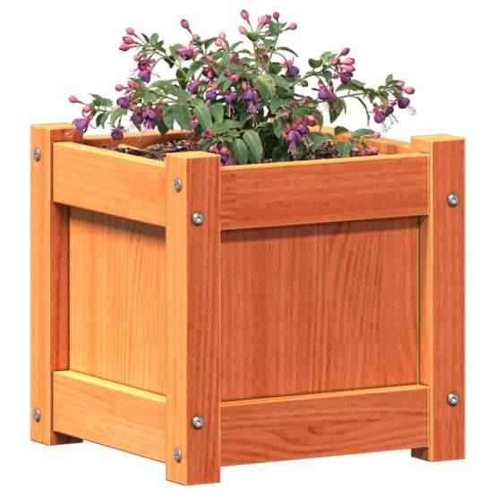 2 pcs Jardinière | Pot de fleurs | Cache-pot | Bac à fleurss cire marron bois de pin massif - Image 4