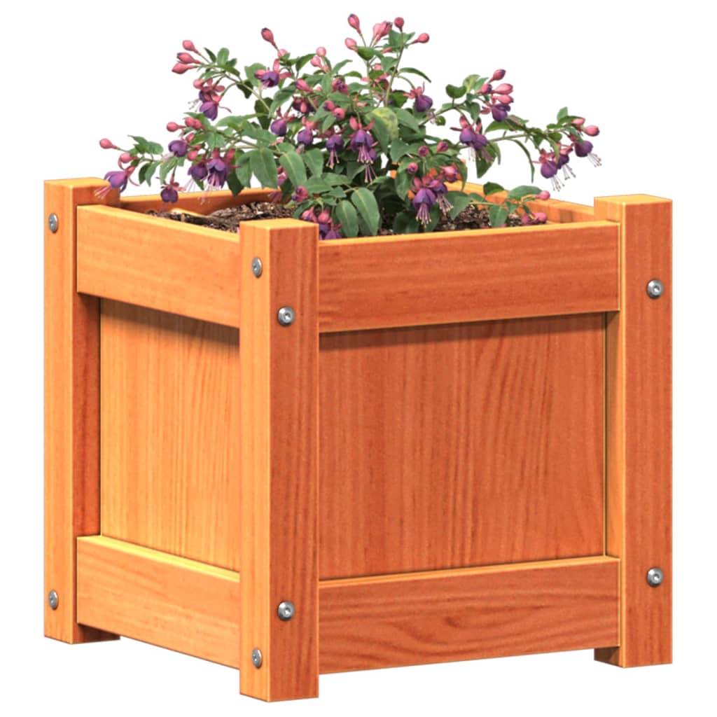 2 pcs Jardinière | Pot de fleurs | Cache-pot | Bac à fleurss cire marron bois de pin massif - Image 4