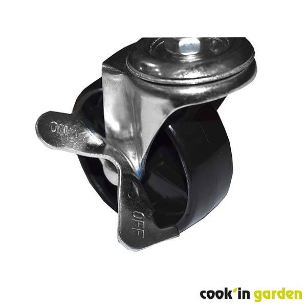 Cook in Garden - Roulette diamètre 7,5 cm avec frein en acier - Supporte plus de 50kg - Barbecue et desserte - Cook'in Garden - Image 1