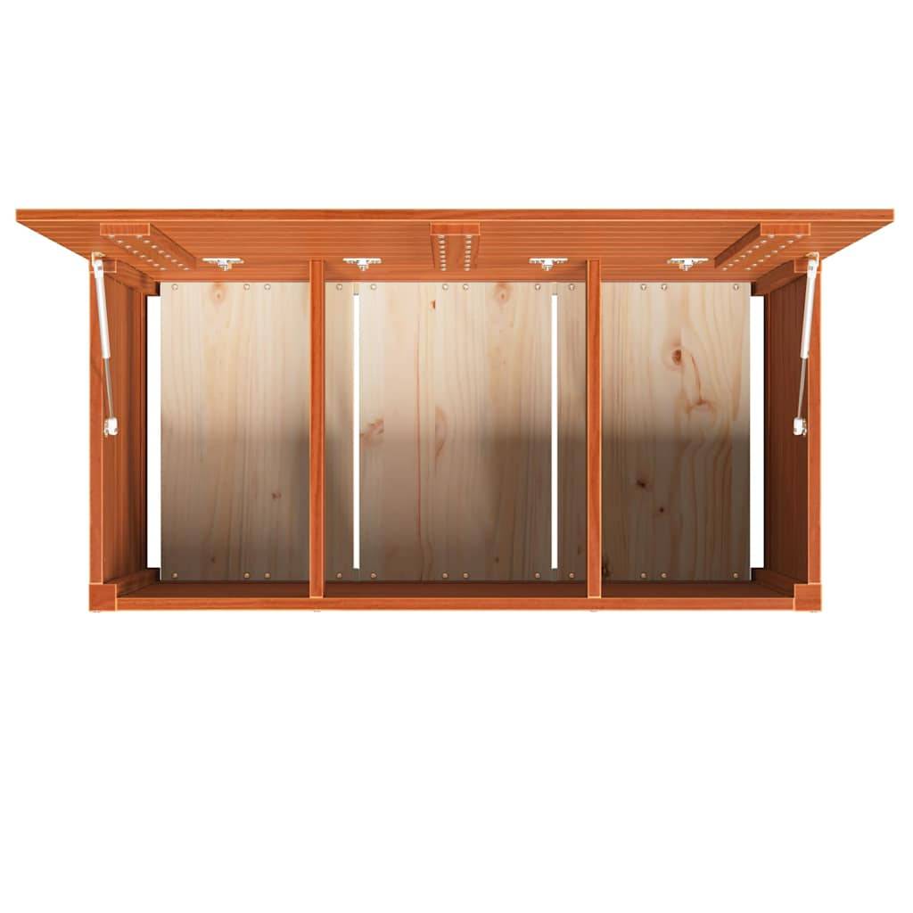 Coffre de Rangement Jardin Bois de Pin Massif Finition Cirée Design Moderne Marron 101 cm – ComfortXL Outdoor Living - Image 9