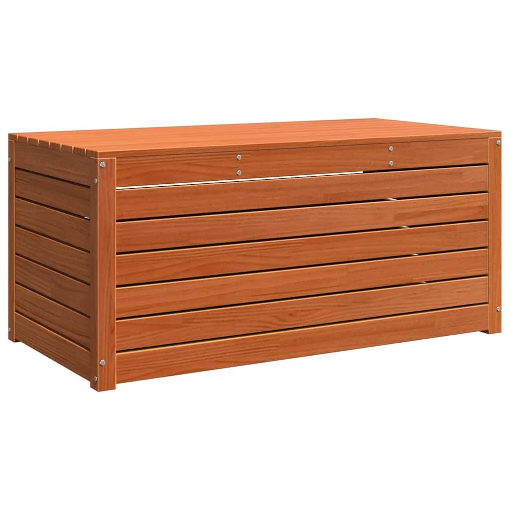 Coffre de Rangement Jardin Bois de Pin Massif Finition Cirée Design Moderne Marron 101 cm – ComfortXL Outdoor Living - Image 2
