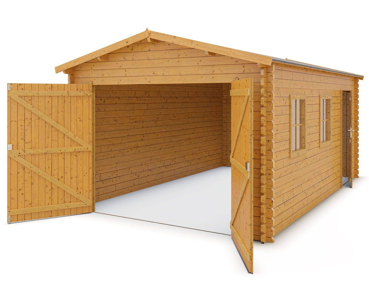 Garage en bois marron Varpa 16,83 m2 - Image 2