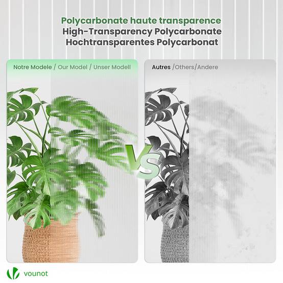 Vounot - Lot de 14 plaques en polycarbonate alvéolaire 4 mm - 121 x 60,5 cm transparent - double paroi creuse - pour serre - VOUNOT® - Image 7