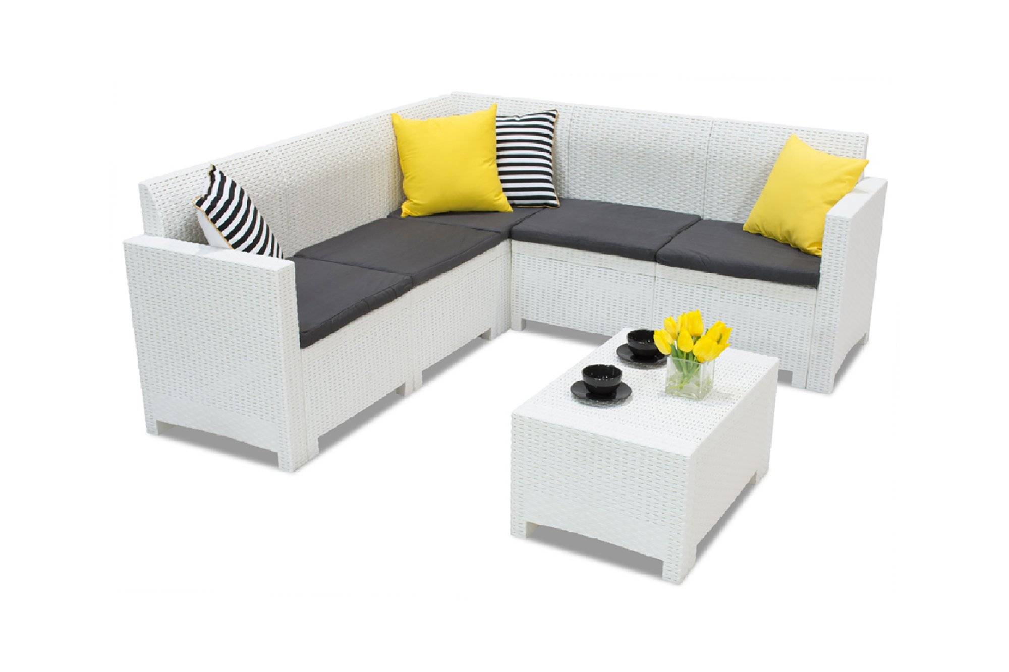 Dmora - Set salon d'extérieur Eris, Salon d'extérieur, Kit terrasse ou jardin, Composition d'un salon d'extérieur, Made in Italy, Blanc - Image 6
