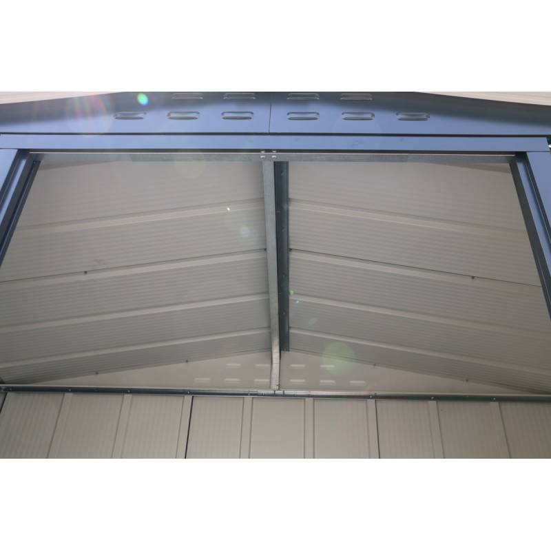 Duramax - Abri de jardin métal imitation bois 2,48 m² avec kit d’ancrage - anthracite - grande hauteur - Image 3