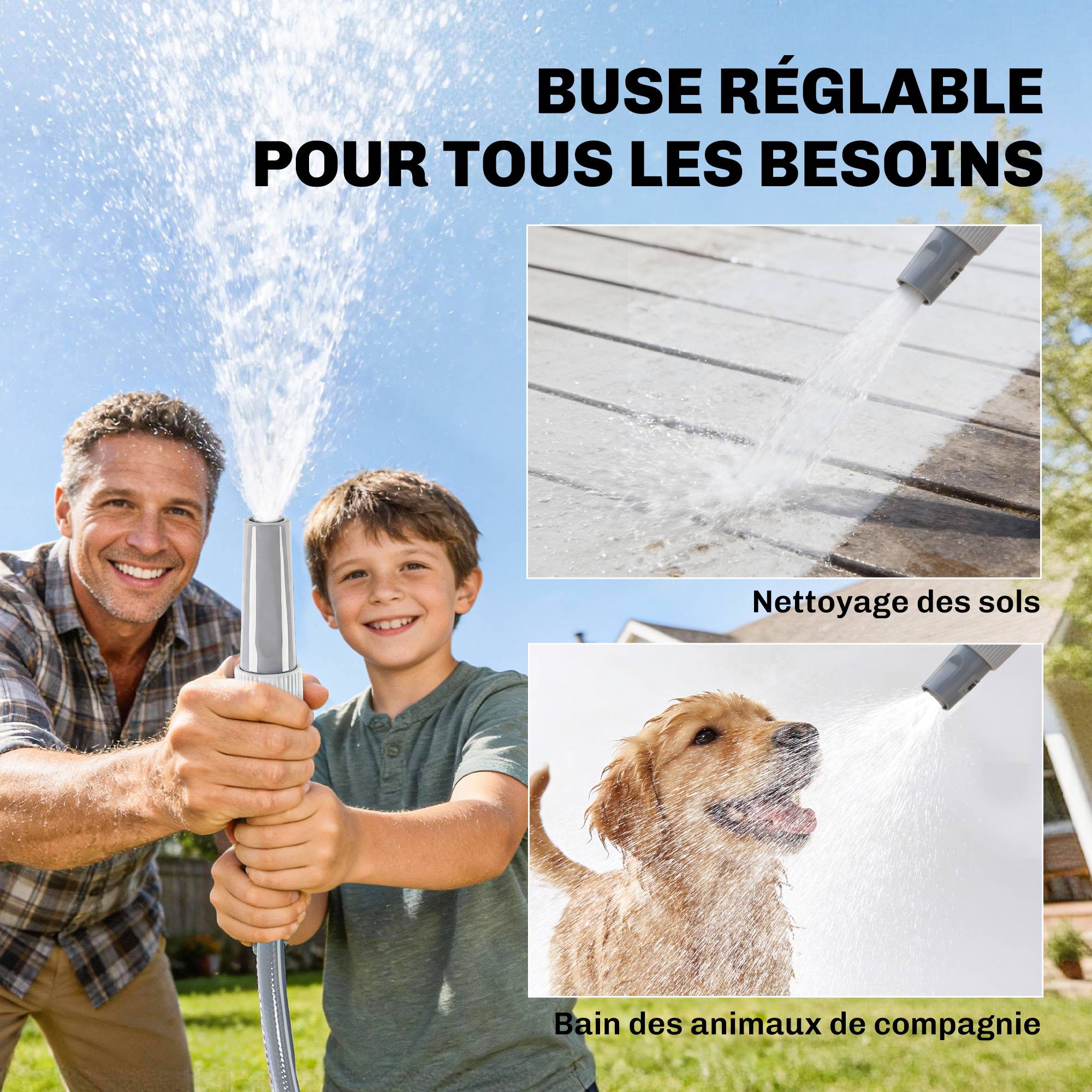 ComfortXL - Enrouleur tuyau arrosage mural PP gris 40+2 m Ø15 mm pivotant 180° rétractable - ComfortXL Outdoor Living - Image 8