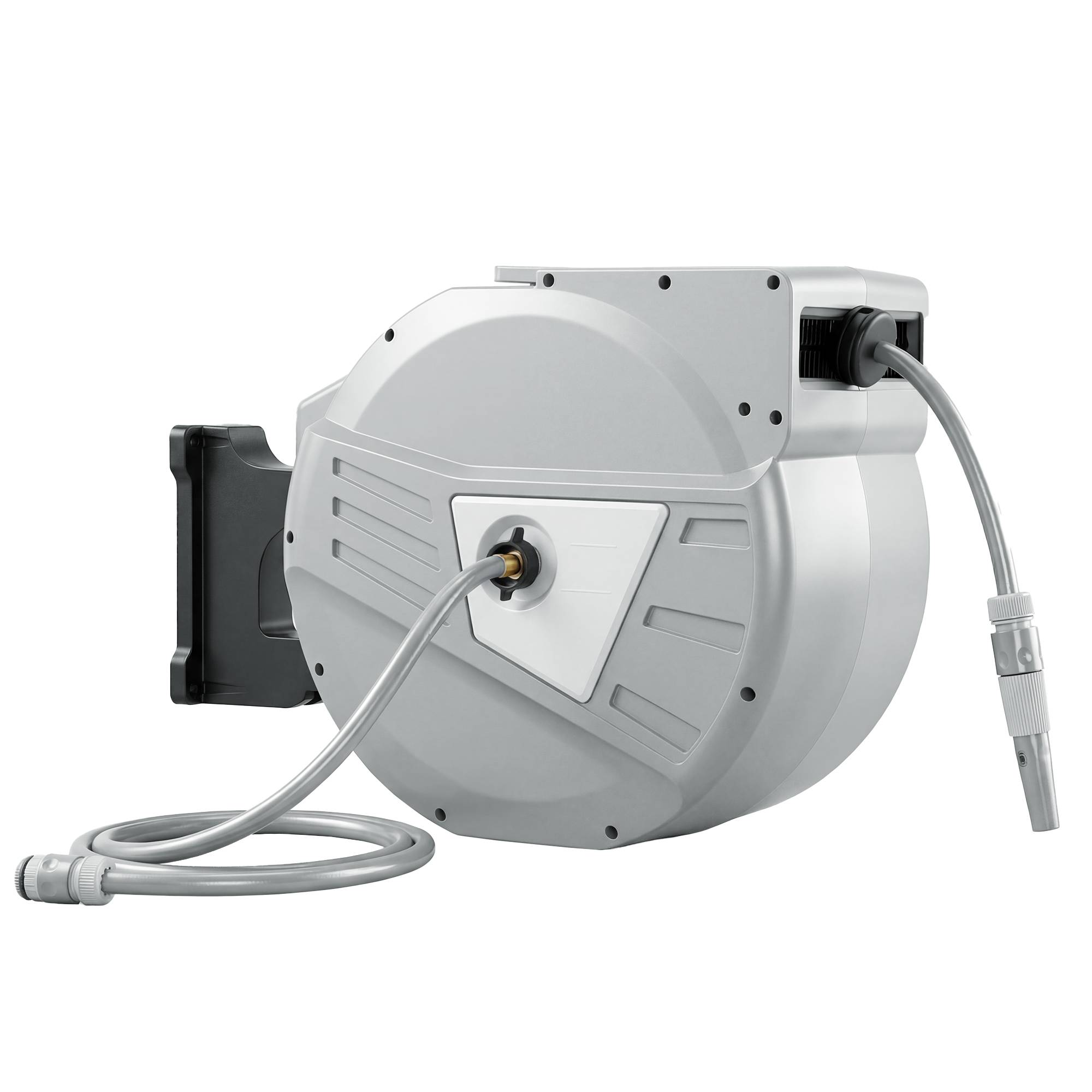 ComfortXL - Enrouleur tuyau arrosage mural PP gris 40+2 m Ø15 mm pivotant 180° rétractable - ComfortXL Outdoor Living - Image 1