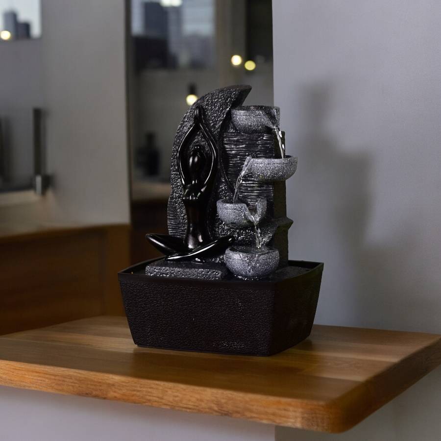 Zen Light - Fontaine d'Intérieur Cascade Yama - Mur d'Eau Zen - Fontaine Yoga - Décoration Ambiance Relaxante Méditation - H 25cm – Zen'Light - Image 5