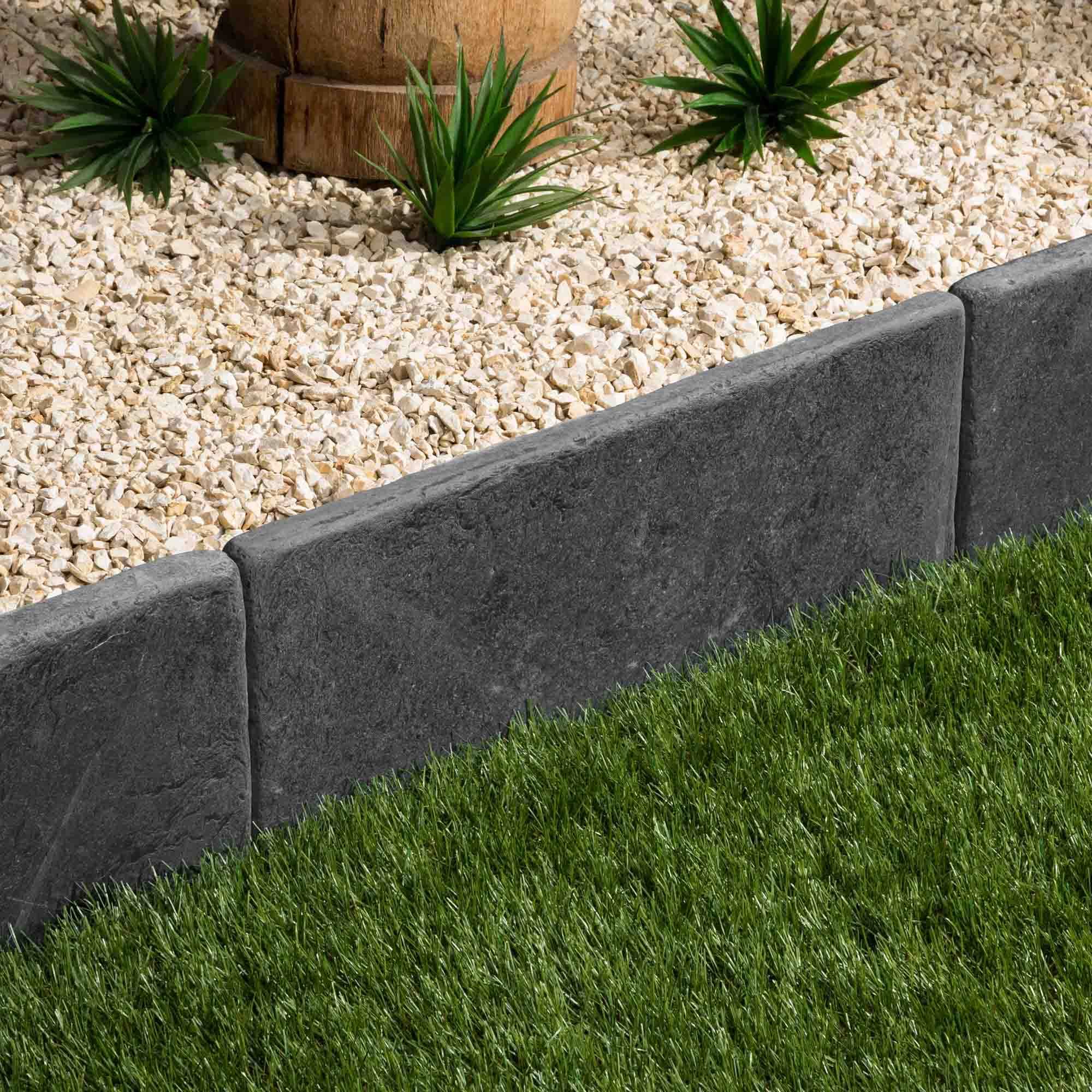 RO'MA Nature - Bordure de jardin Ardoise Noire Vieillie 50x25x3 cm (lot de 40 bordures soit 20 mètres) - RO'MA NATURE - Image 1