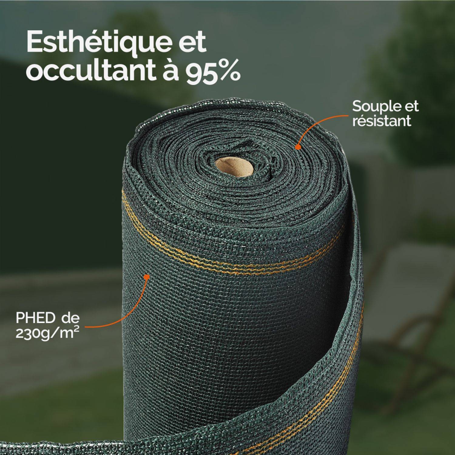 Linxor - Rouleau de brise vue occultant pour jardin - 1,20 x 10 m - Vert - Linxor - Image 2