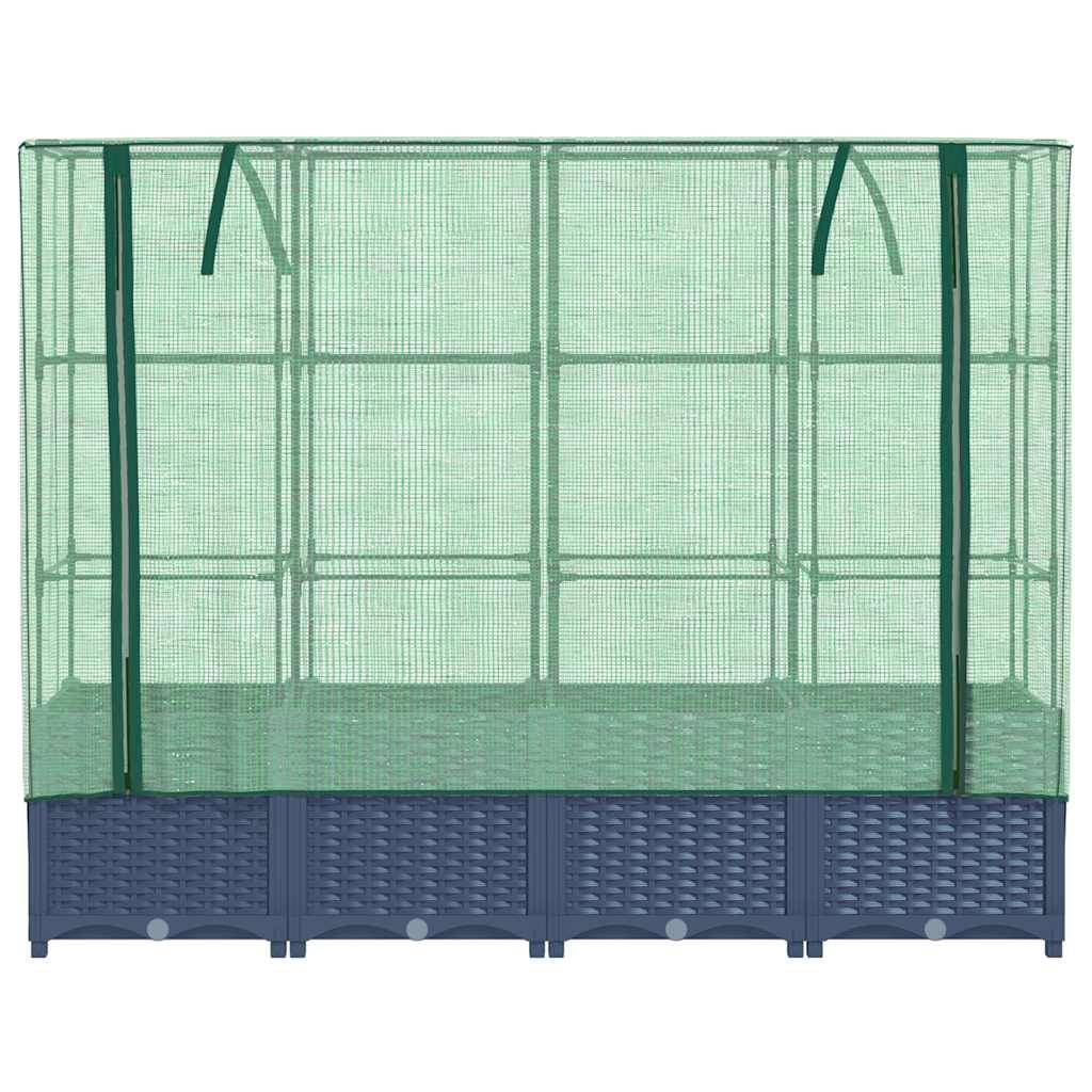 PANGIVO - Carré potager surélevé PP bleu-gris avec housse PE 160 x 40 x 138 cm - PANGIVO - Image 4