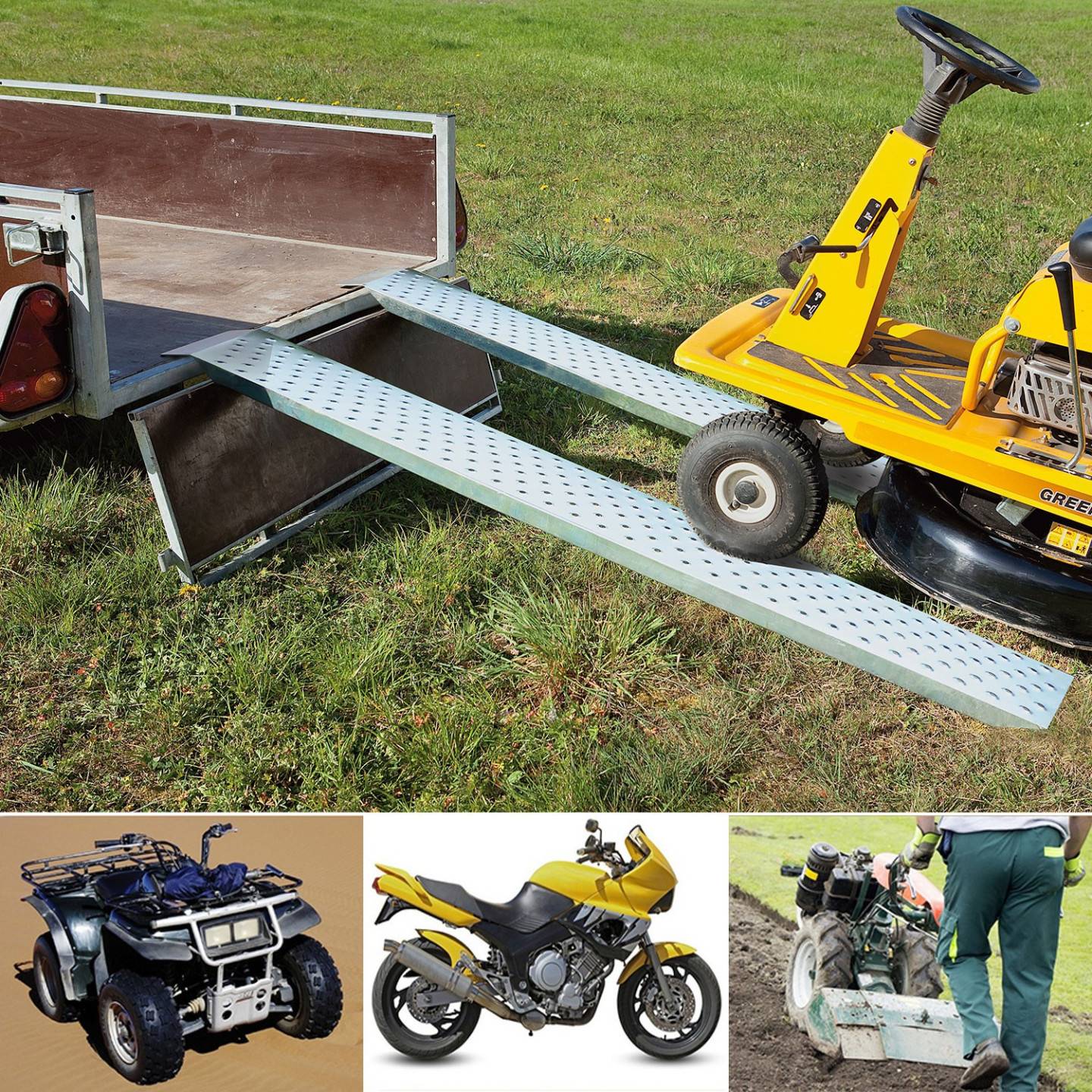 Lot de 2 rampes de chargement en acier galvanisé - Image 1