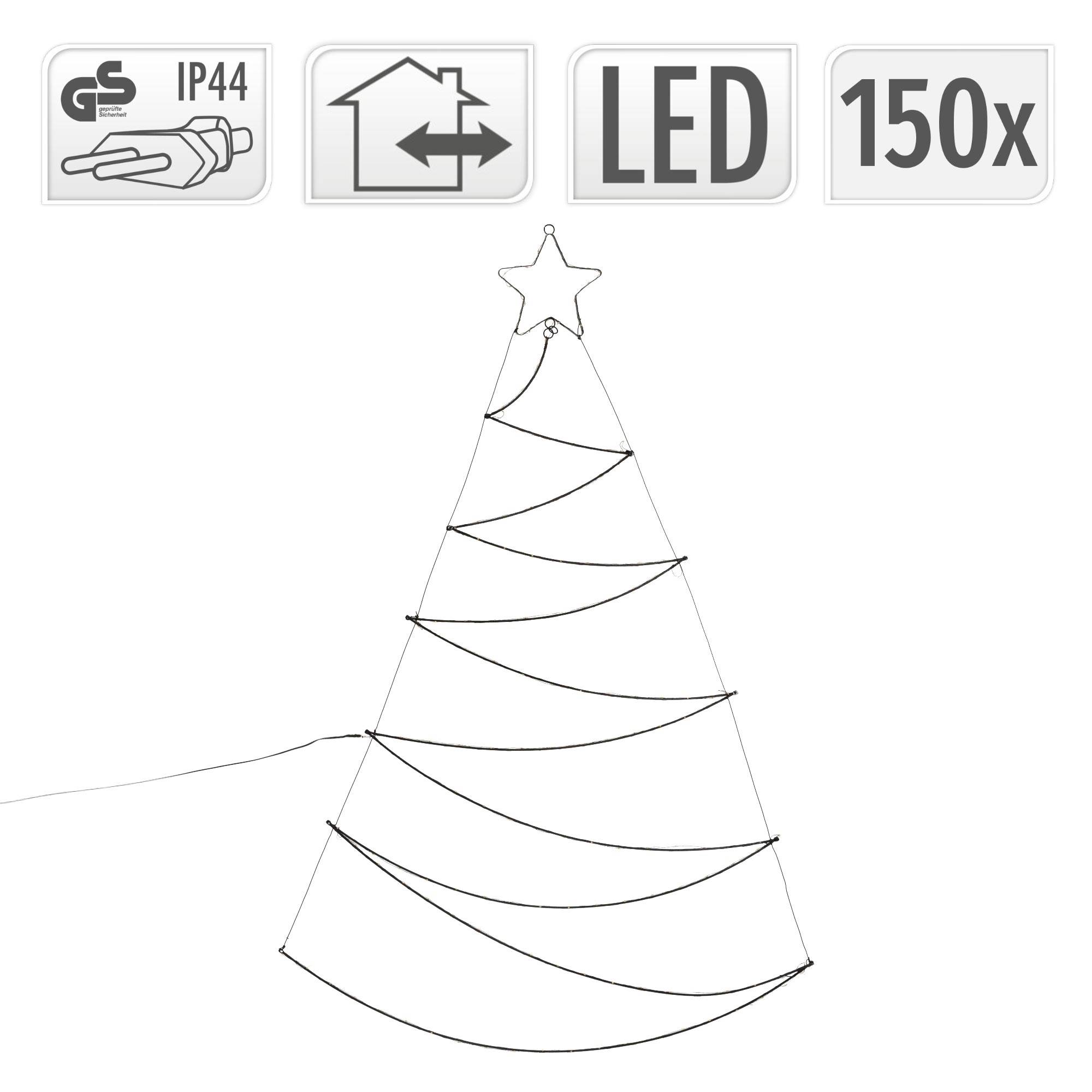 Ecd-Germany - Sapin de Noël LED arbre de lumière décoration d'hiver blanc chaud 150 LED IP-44 - Image 5