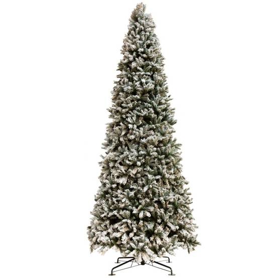 Sapin de Noël artificiel enneigé en plastique vert 200x200x450 cm - J-Line - Image 1