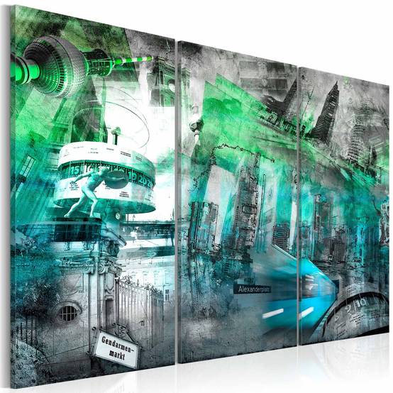 Tableau Imprimé "Berlin Architecture Vert" 80 x 120 cm - Image 1