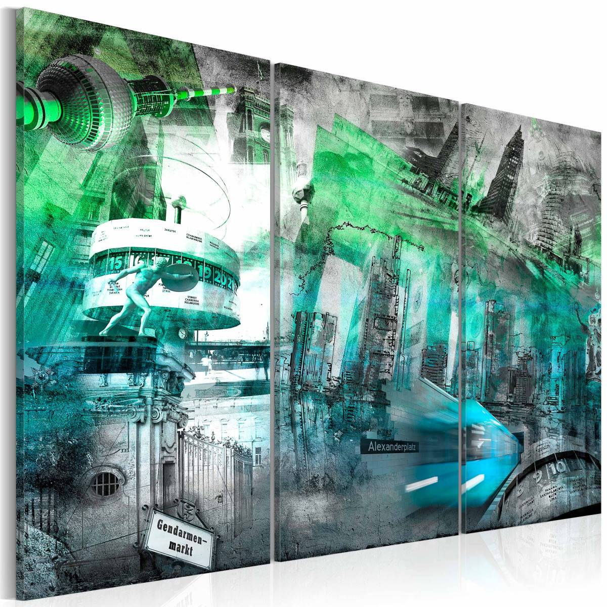 Tableau Imprimé "Berlin Architecture Vert" 80 x 120 cm - Image 1
