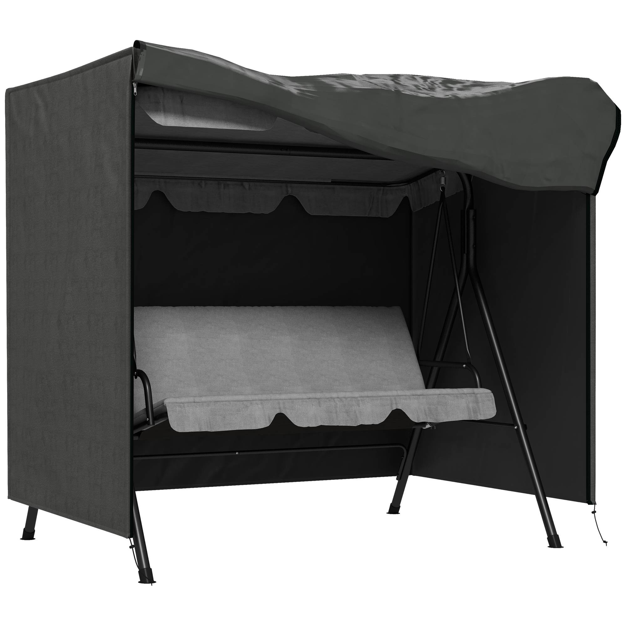 Housse de protection pour balancelle de jardin, housse imperméable pour balancelle Hollywood, 177 x 114 x 152 cm, grise - Image 1