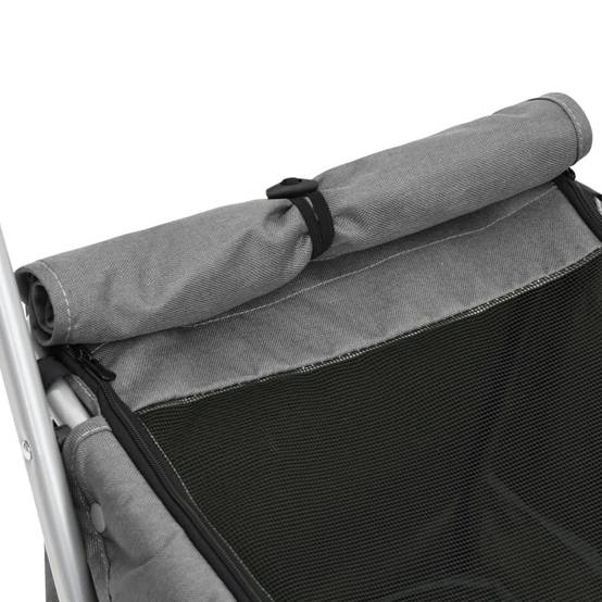 Poussette pour chien tissu de lin gris 100 x 49 x 96 cm - PANGIVO - Image 9