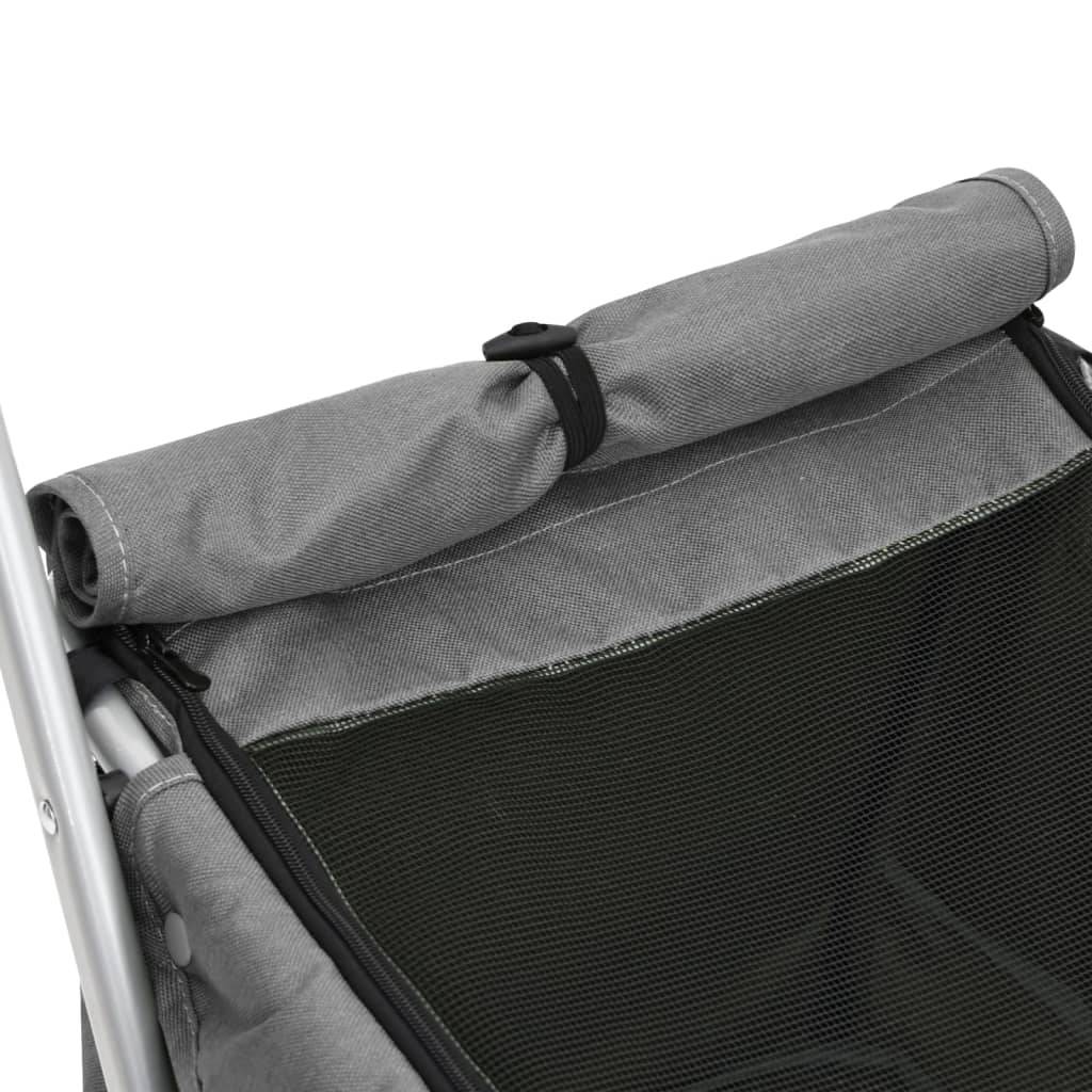 Poussette pour chien tissu de lin gris 100 x 49 x 96 cm - PANGIVO - Image 9