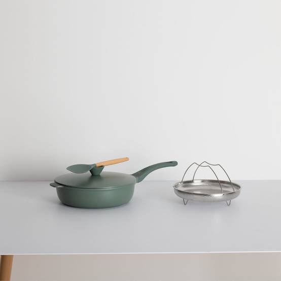 Sauteuse Avec Panier Vapeur "Kirk" 28cm Vert - Image 9