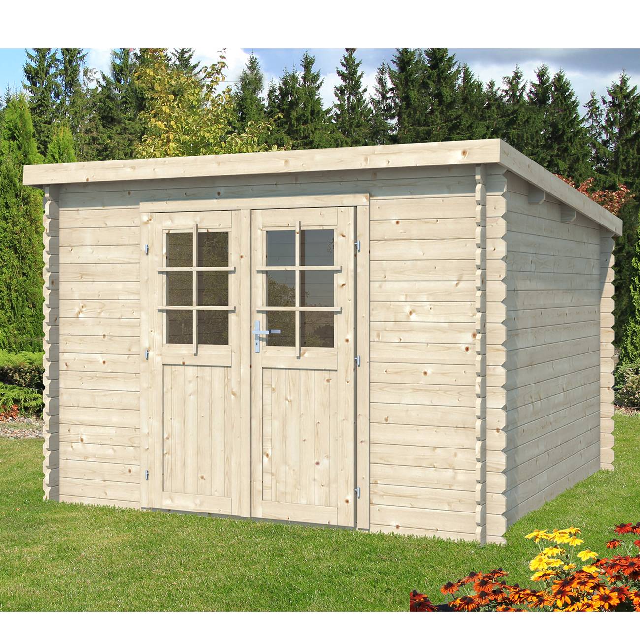 Eden Partenaire Jardin - Abri de jardin en bois mono pente de 7,40m² (2m98x2m48) - Image 1