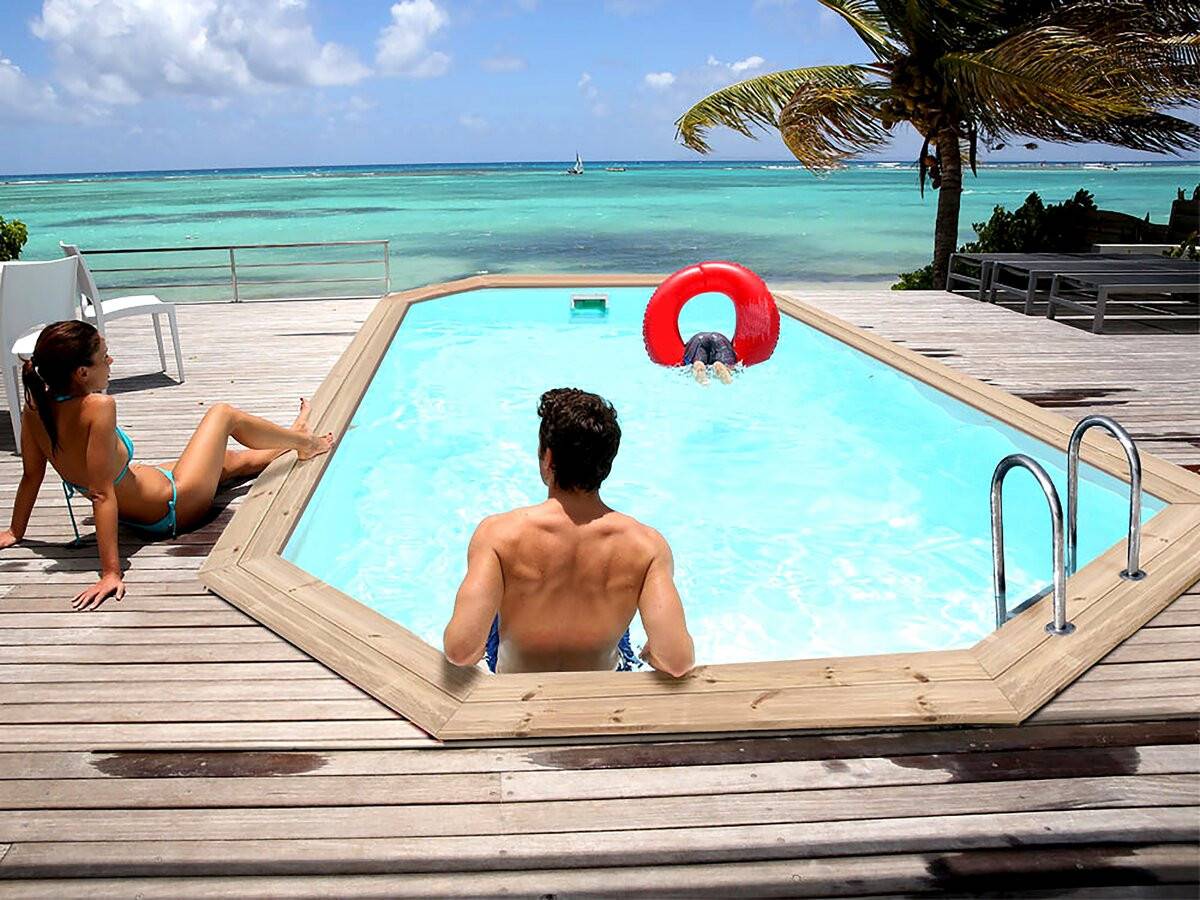 Piscine Bois " Cordoue " - 3.48 X 2.15 X 1.18 M + Pompe à Chaleur  3.5 Kw/h -habitat Et Jardin - Image 3