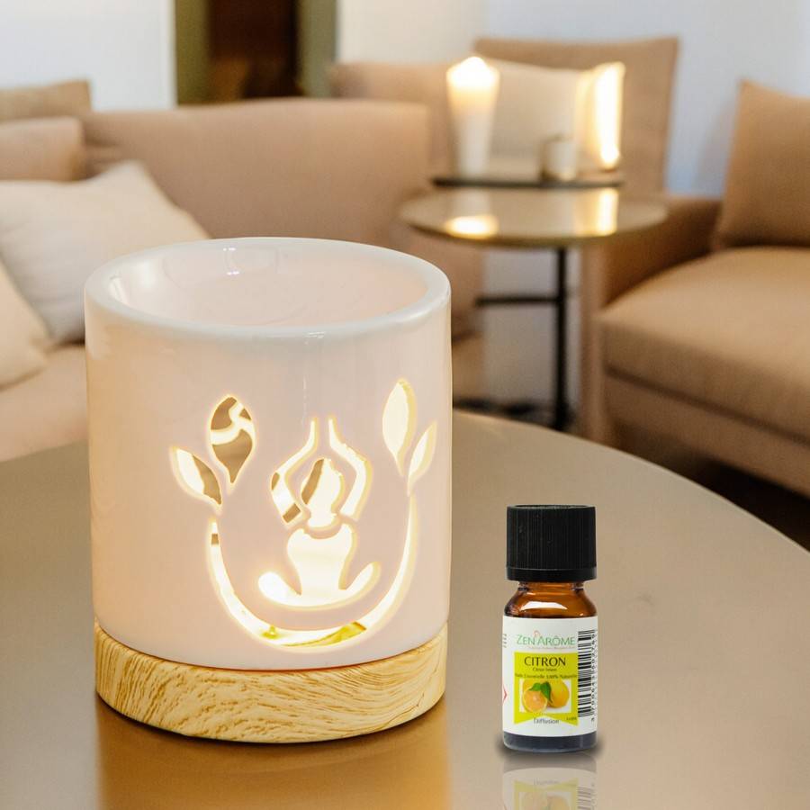 Brûle-Parfum Céramy Yogi - Atmosphère Parfumée - Objet Yoga Méditation -Brûleur Fondant Senteur- Cadeau - 50ml - H10,5cm – Zen'Arôme - Image 4