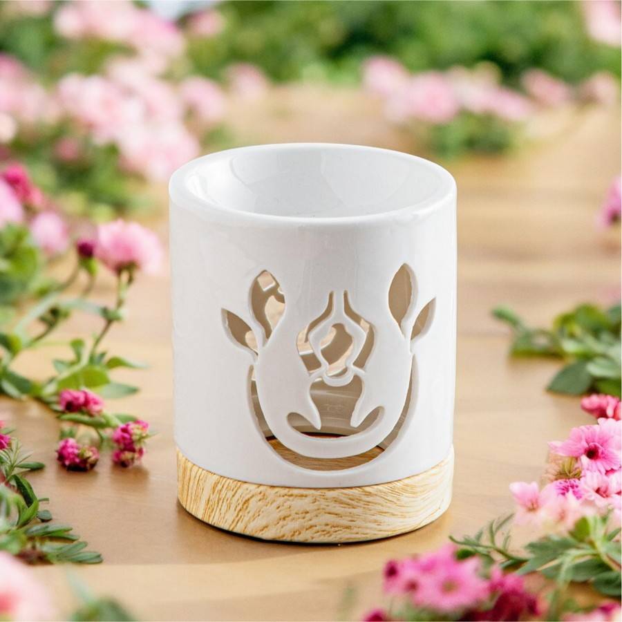 Brûle-Parfum Céramy Yogi - Atmosphère Parfumée - Objet Yoga Méditation -Brûleur Fondant Senteur- Cadeau - 50ml - H10,5cm – Zen'Arôme - Image 1