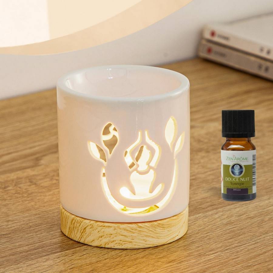Brûle-Parfum Céramy Yogi - Atmosphère Parfumée - Objet Yoga Méditation -Brûleur Fondant Senteur- Cadeau - 50ml - H10,5cm – Zen'Arôme - Image 9