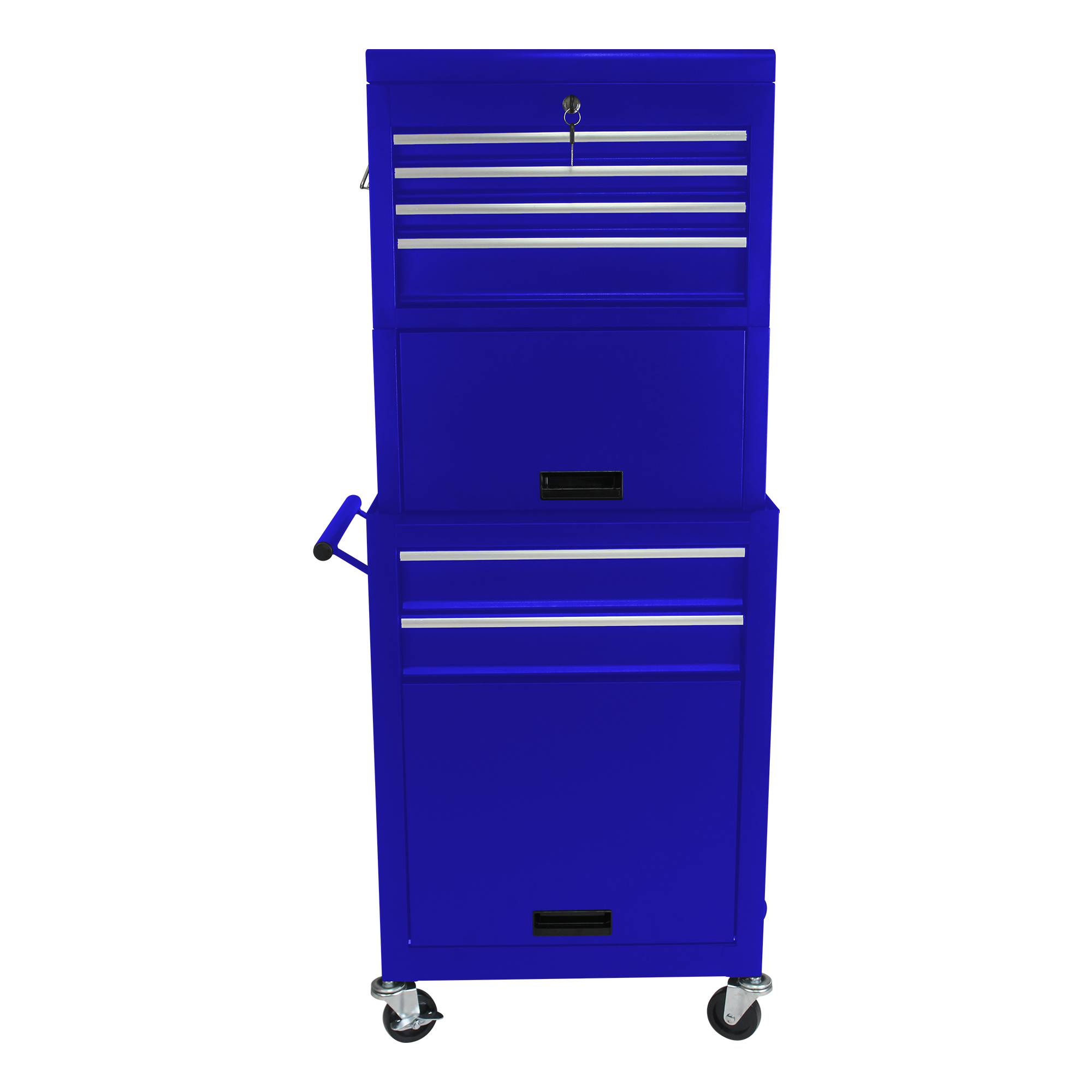 Servante d'Atelier Modulable 2 en 1 Bleue, 6 Tiroirs et Coffre Amovible à Roulettes – ComfortXL Outdoor Living - Image 2